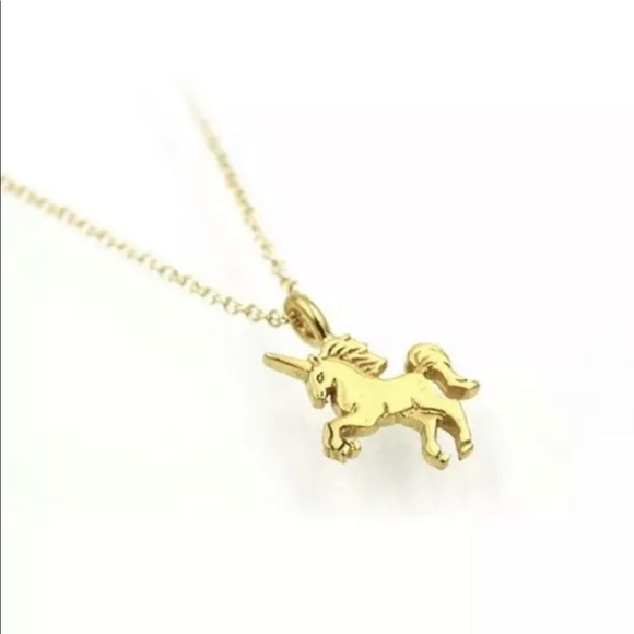 Unicorn Gold Necklace Luck Jewelry Fashion Magic womens girls pendant charm - Picture 2 of 3